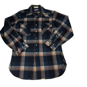 Vintage Pendleton Canyon High Grade Western Wear Pearl Snap Wool Shirt Medium